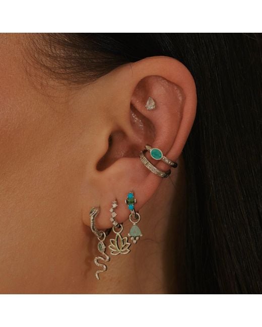 Zohreh White Sapphire Starburst Ear Cuff Sterling