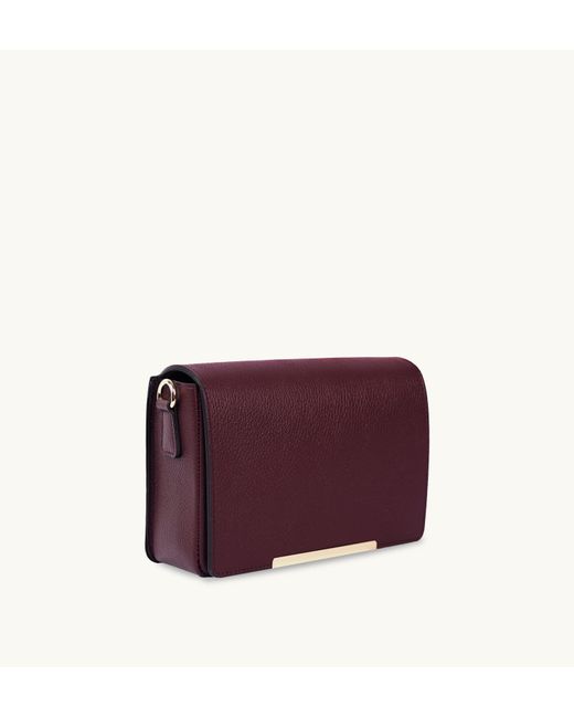 Apatchy London Purple The Newbury Burgundy Leather Crossbody Bag