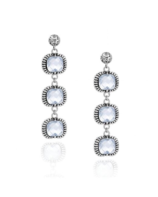 Unaloe Metallic Super Fantasy Earrings– Timeless Elegance With Three Crystal