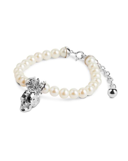 Kasun Metallic Skull Pearl Bracelet