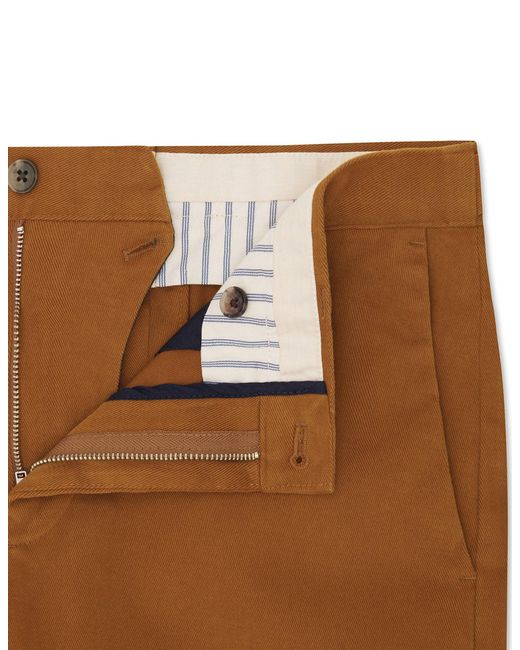 Gresham Blake Brown Light Cotton Stretch Chino for men