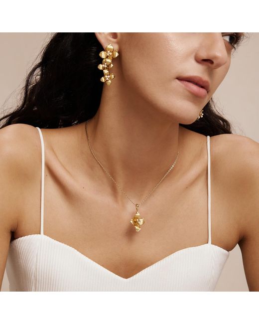 Retro Chic Metallic Blossom Pendant