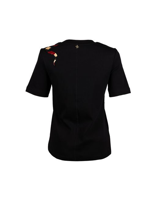 House of Laines London Black Laines Couture Embellished Shoulder Snake T-Shirt