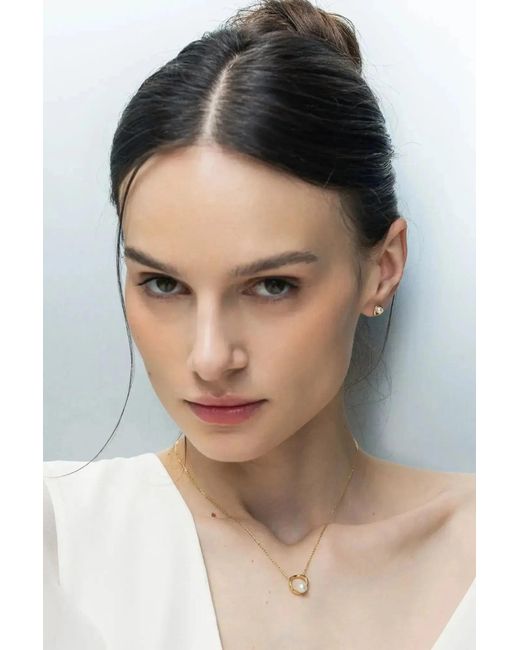 Lisa&Co. Metallic Earrings Circle Of Life Pearl