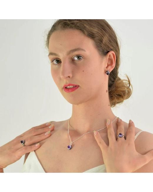 The Jewellery Store London Purple Istanbul Secret Amethyst And Spinel Pendant Necklace
