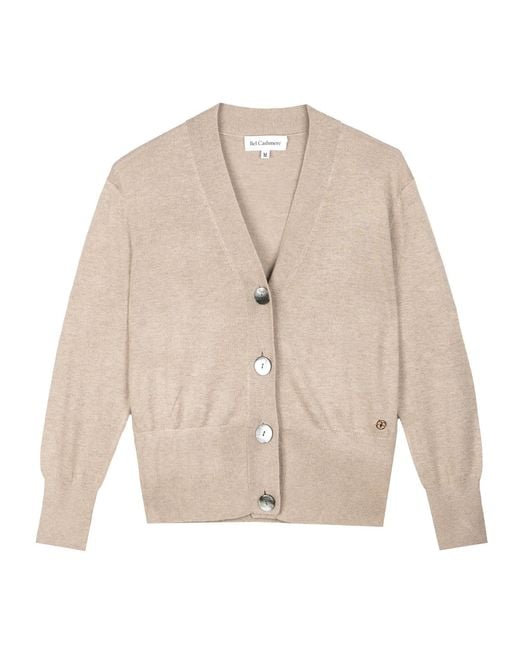 Bel Cashmere Natural Neutrals Capri Silk And Cashmere Cardigan