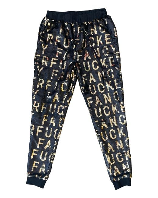 Any Old Iron Black Sequin Fancy Fucker Joggers