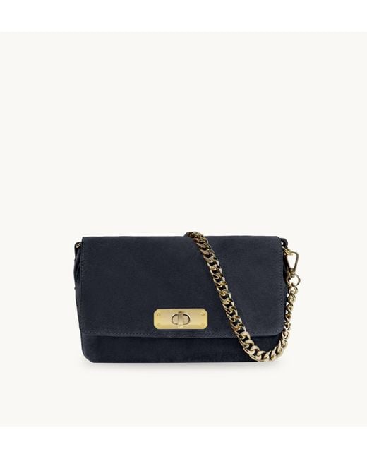 Apatchy London Blue The Maisie Midi Suede Bag