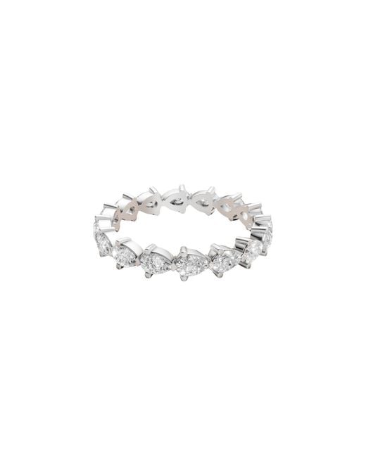 Aya Fine Jewelry White Pear Lab Diamond Eternity Band Ring