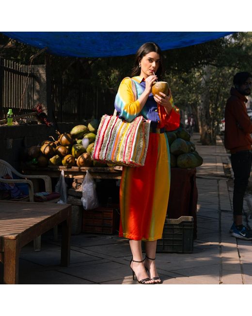 Simitri Red Raasta Tote Bag