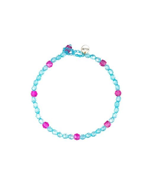 Tillie Beads Blue Daily Wear Carnival Bead Necklace