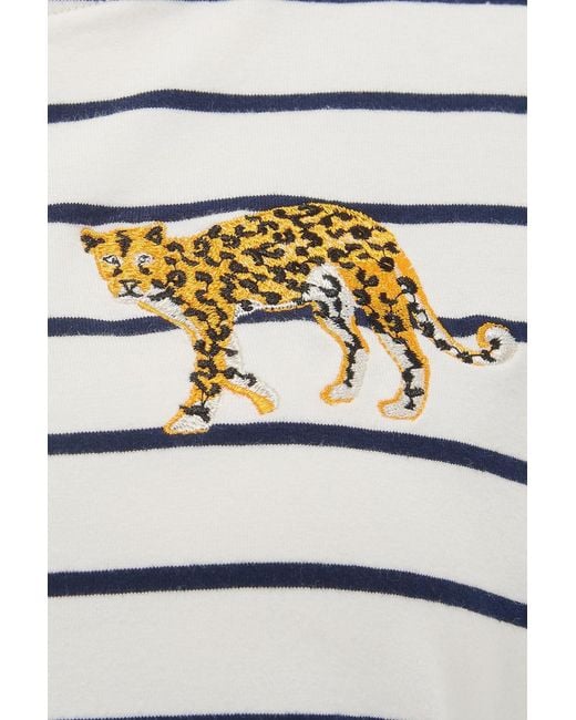 Sugarhill White Maggie T-Shirt, Off, Leopard Embroidery