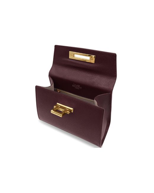 Lalage Beaumont Purple Fonteyn Mignon Dolomite Pebble Print Calf Leather Handbag