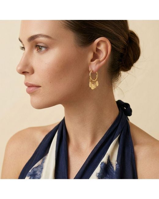 Jaredjamin Metallic Sienna Hammered Teardrop Hoop Earrings