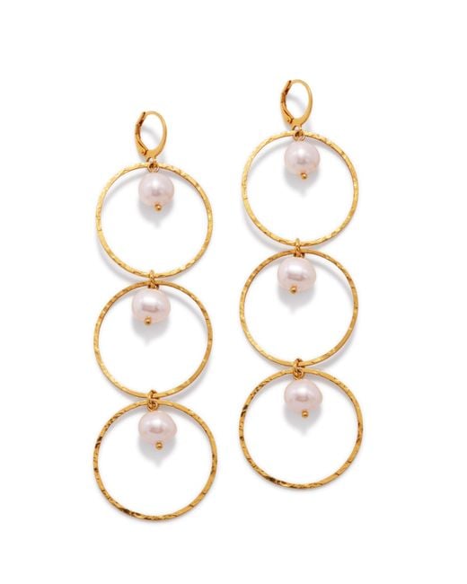 Jaredjamin White Pearl Lindy Dangle Earrings