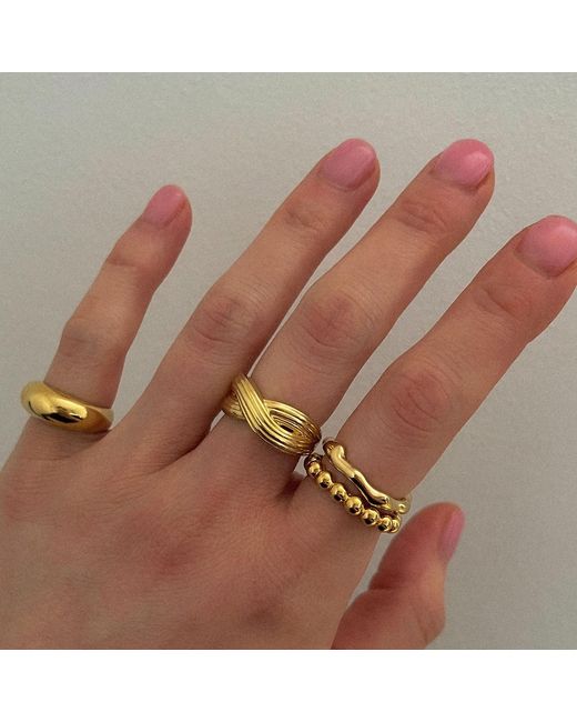 Cote Cache Metallic Dome Ring