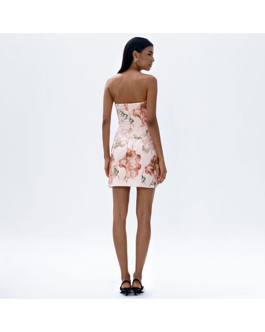 Justin Tong Pink Ellaire Beaded Mini Dress