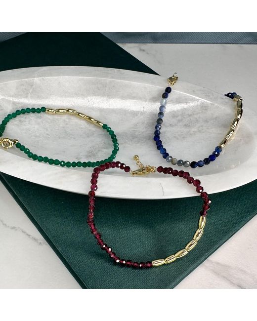 Clemence Wren Metallic Asymmetric Gemstone Necklace Nuggets
