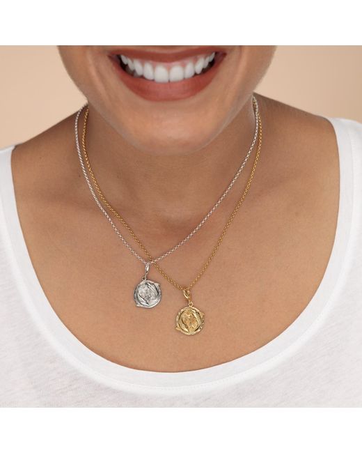 Lily Charmed White Sterling Pisces Zodiac Charm Necklace
