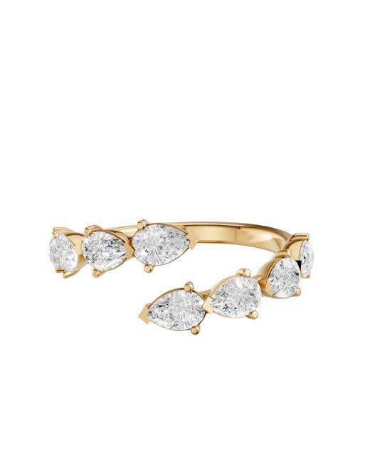 Aya Fine Jewelry Metallic Pear Lab Diamond Open Wrap Bypass Ring