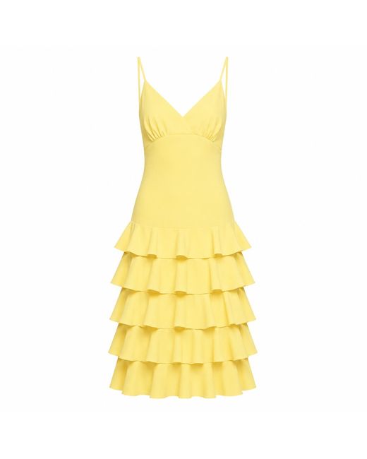 NEVA Yellow Calissa Elegant Midi Dress