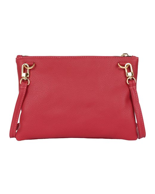 Luis Steven Red Crossbody Pouch- Pebble Leather
