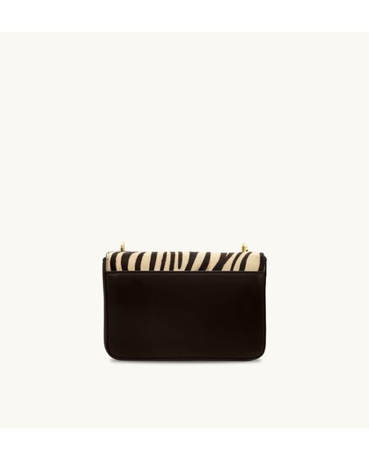 Apatchy London Black The Tilly Zebra Hair-On Leather Bag