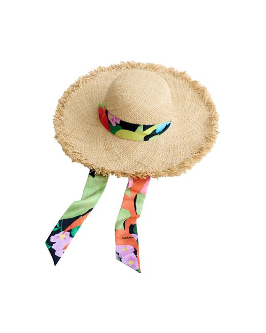 Lost Pattern Yellow Cartagena Straw Hat With Ribbon Tie
