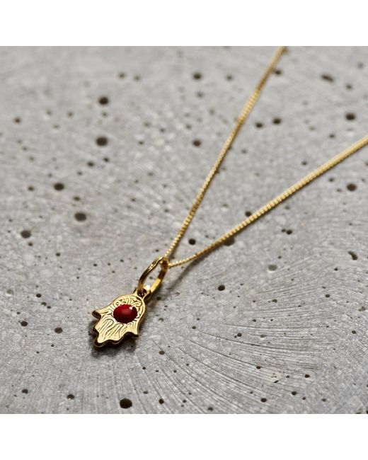 Posh Totty Designs Multicolor Gold Mini Hamsa Hand Necklace
