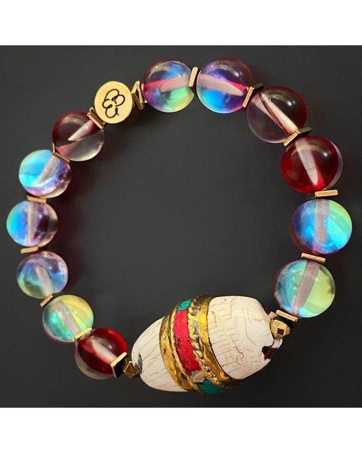 Ebru Jewelry Pink Cat Eye Beaded Mystic Bracelet