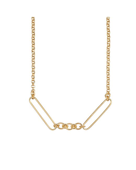 Lily Charmed Metallic Plated Mixed Link Charm Collector Necklace