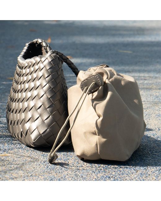 Rimini Green Woven Vegan Leather Sling Bag 'Leontina'