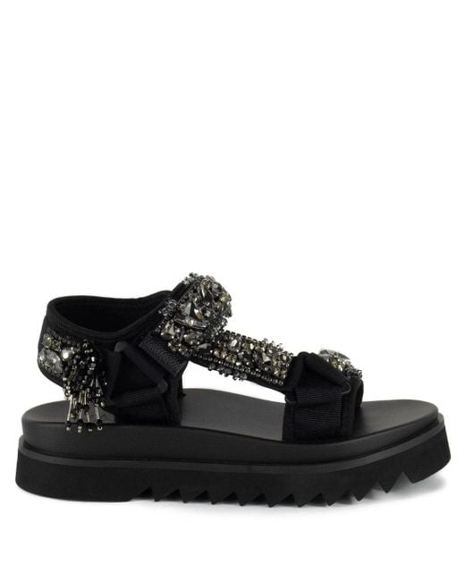 Keith Scarrott Shoes Black Cristalli Jewel Sandal