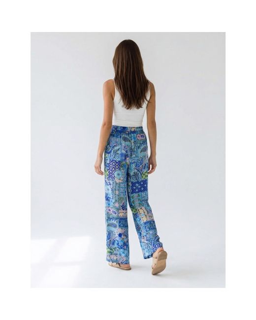 Introvertie VIENNA Blue Johnny Silk Palazzo Pants