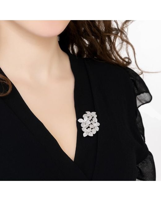 Latelita London Metallic Petal Cascading Flower Brooch