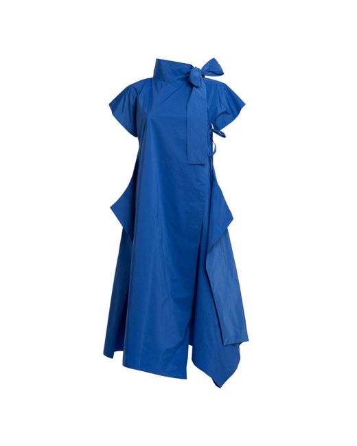 Bianca Popp Blue Halves Dress With Shoulder Ribbon