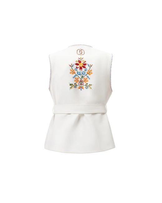 Rondooz White Hand Painted Vest