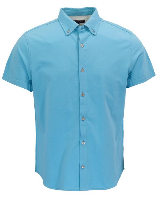 Lords of Harlech Blue Todd Knit Shirt for men