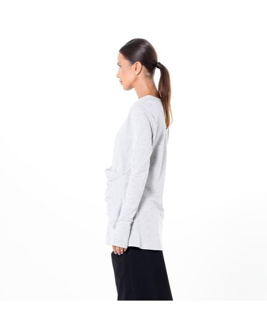 Metamorph Blue Cotton Slim Fit Top With Thumbhole Sleeves