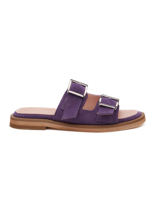 Mas Laus Purple Open Toe Suede Sandals
