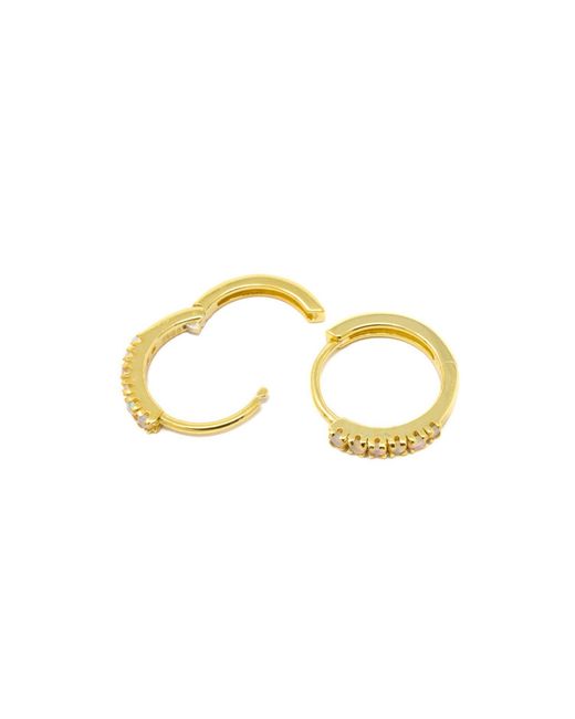 NASI SILVER Metallic Adaya Huggie Hoops- Opal