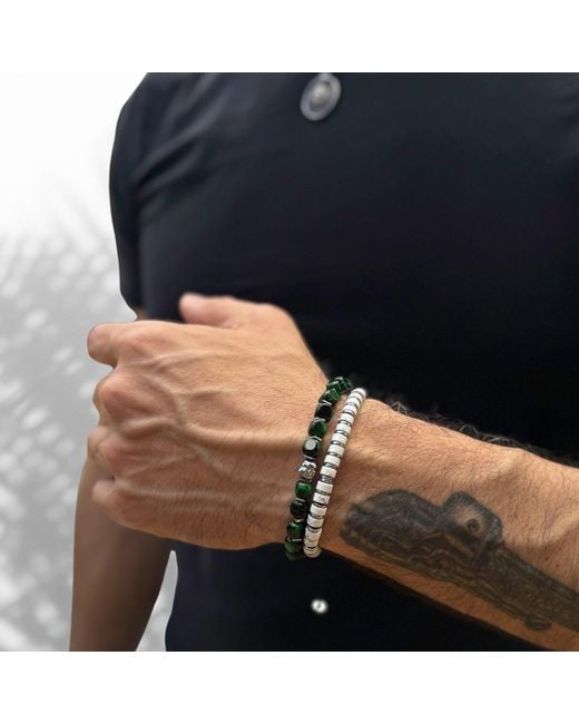 Ebru Jewelry Black Tiger's Eye Buddha Bracelet for men