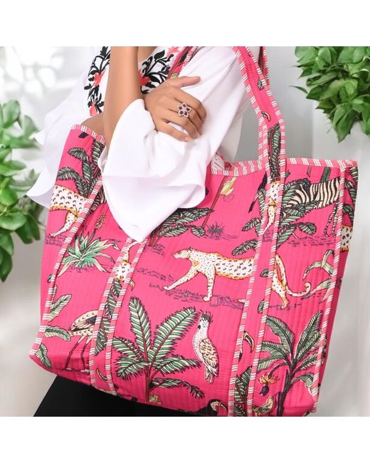 Conscious Yoga Collective Pink The Jungle Tote