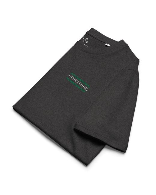 Anchor and Crew Black Heather Gustatory Have A Good Day Organic Cotton Embroidered T-Shirt