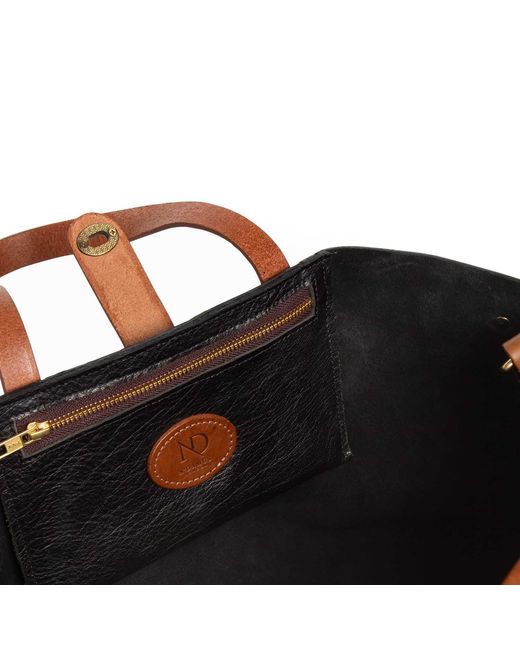 N'damus London Black Adanna Leather Tote Bag