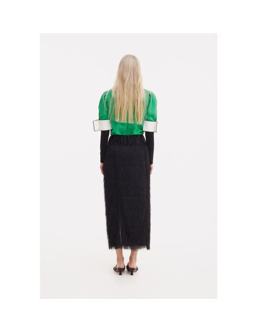 Julia Allert Green Statement Blouse With Collar And Cuffs –