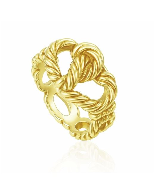 Unaloe Metallic Intertwined Heart Ring