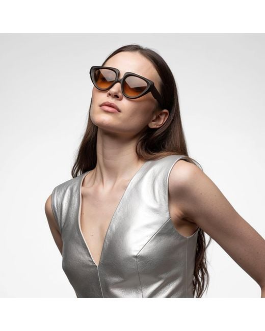 Loop and Egg Brown Sunglasses L A G Three Dark