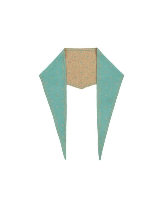 Saachi Green Polka Dot Triangle Light Scarf