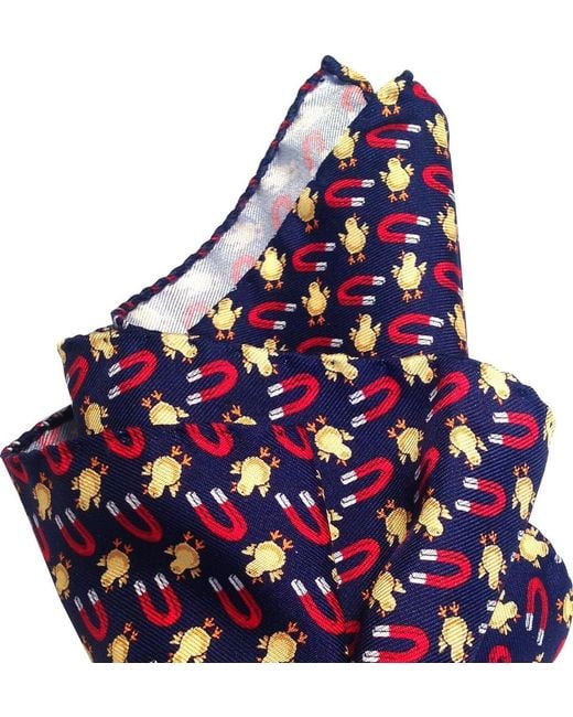 Lazyjack Press Blue Chick Magnet Pocket Square for men